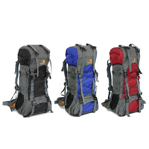Outdoor 60L Nylon Water Resistant Mountaineering Backpack