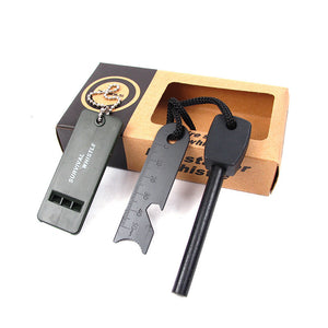 5 in 1 Magnesium Fire Starter with Survival Whistle