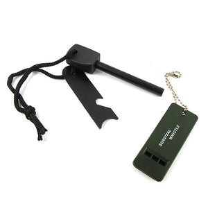 5 in 1 Magnesium Fire Starter with Survival Whistle