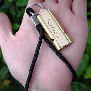 Handmade Whistle Brass Dual Frequency Survival